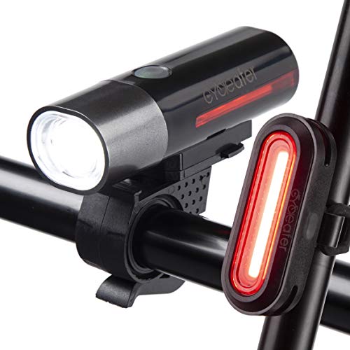 Cycleafer® Luz Bicicleta Recargable USB, Linterna Bicicleta con Luz Bicicleta Delantera, y Luz Trasera Bicicleta, GARANTÍA DE 3 años, Luz LED Bicicleta para Carretera y Montaña