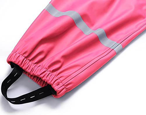 DAFENP Pantalon Impermeable para Niño Niña a Prueba de Viento Pantalón de Agua Trekking Prueba Sucia Pantalones de Barro Mono con Transpirable Forro Textil YK1335H-Pink-116