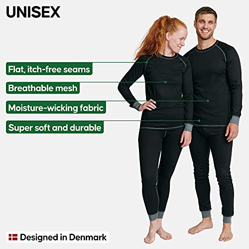 DANISH ENDURANCE Recycled Polyester Baselayer Set (Unisex) XXL Black/Grey 1-Pack