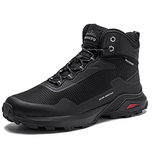 Dannto Botas de Senderismo para Hombre, Zapatillas Altas de Trekking Zapatos de Montaña Escalada Aire Libre Calzado Ligero Antideslizantes Sneakers(negro,43)