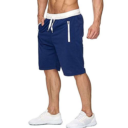 Davicher Pantalones Cortos para Hombre Cortos de Algodón Shorts Deportivos con Bolsillos Pantalón Cortos para Entrenamiento Fitness Casual Pantalones