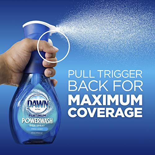 Dawn Platinum Powerwash Spray para platos, jabón para platos, aroma fresco, 16 onzas líquidas