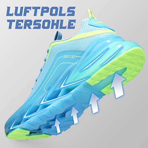 Deevike Zapatillas Deportivas Mujer Zapatos Running Correr Gimnasio Caminar Deporte Sneakers Azul Verde-37