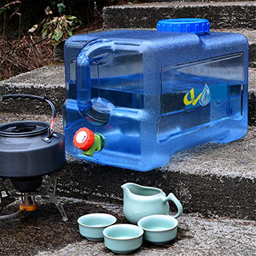 Depósito de agua portátil para el coche, para camping, con grifo de drenaje, 25 litros, cuadrado, para PC, con grifo grueso, autopropulsado, cubo portátil para el coche, para camping