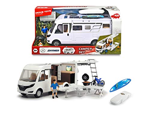 Dickie Toys Playlife - Caravana de Camping Hymer con Accesorios y Figuras Articuladas, para Niños a partir de 3 Años - 30 cm