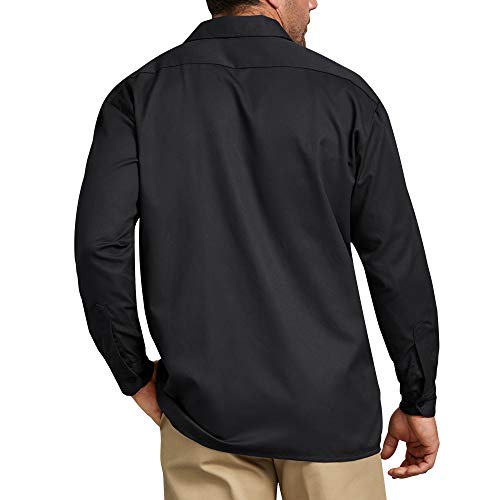 Dickies - Camisa con manga larga para hombre, color negro, talla S