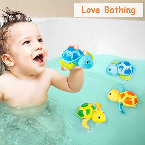 Diealles Shine Tortuga Juguete Agua, 3pcs Juguetes de Baño para Bebés, Bebé Baño de Baño Bañera de Baño Juguete