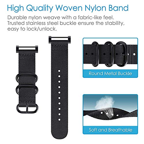Digit.Tail Nailon trenzado Pulseras de repuesto Accesorios Nylon Sport Strap para Suunto Core Suunto Essential Smartwatch (Negro)