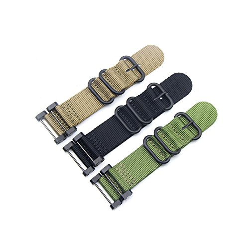 Digit.Tail Nailon trenzado Pulseras de repuesto Accesorios Nylon Sport Strap para Suunto Core Suunto Essential Smartwatch (Negro)