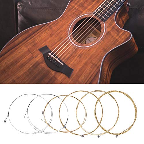 Dilwe Cuerda de Guitarra Clásica, 6Pcs Metal Cuerdas Set Práctica Accesorio de Pieza de Repuesto para Guitarra Folk Clasica