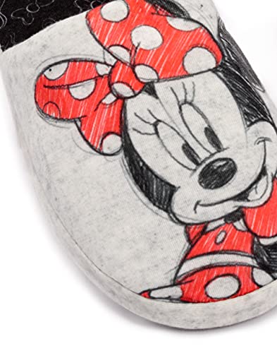 Disney Minnie Mouse Slippers para Mujer Slip-on Grey House Shoes 38-39 EU