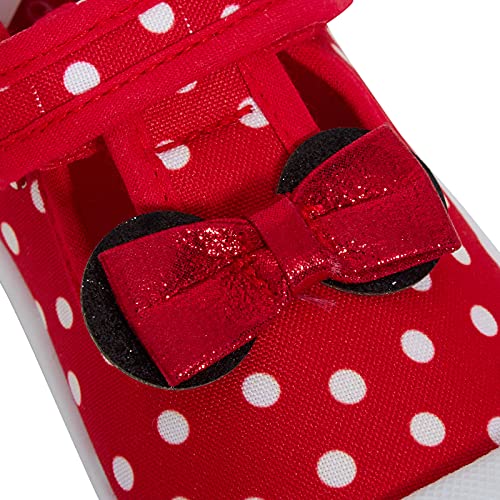 Disney Zapatos de lona para niñas Minnie Mouse First Walker Easy Fasten Plimsolls, color Rojo, talla 22 EU