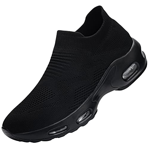 DKMILYAIR Zapatillas de Seguridad Mujer Ligeras Respirable Colchón de Aire Zapatos de Seguridad Trabajo Punta de Acero Calzado de Seguridad Deportivo (Negro,40 EU)