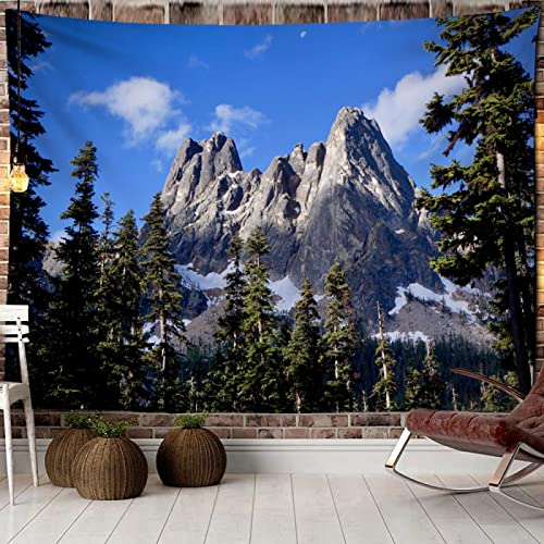 DNHFUI Tapiz Pared Dormitorio (estilo-paisaje, montañas nevadas) decoración para el hogar apartamento dormitorio decoración de tapiz pared (160x160cm)