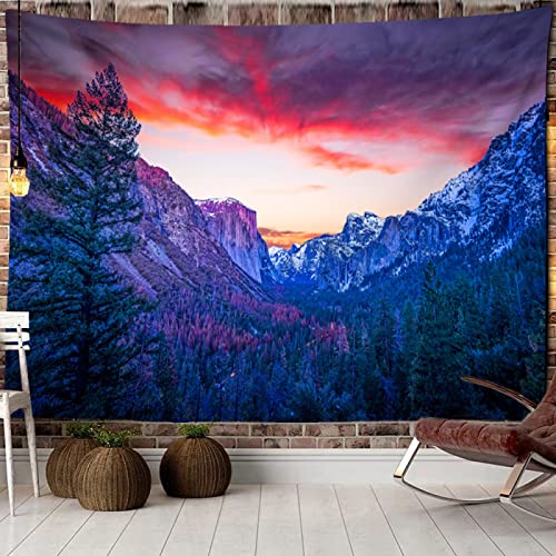 DNHFUI Tapiz Pared Grande 3d (estilo - puesta de sol, montaña de nieve) decoración para el hogar apartamento dormitorio decoración de tapiz pared (160x140cm)