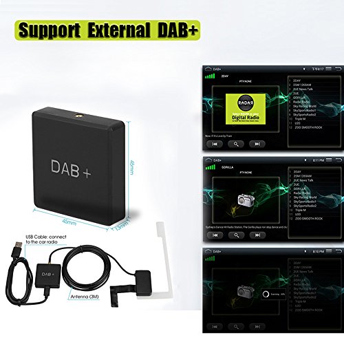 Docooler DAB Box Transmisor de antena de radio digital Transmisión de FM alimentado por USB para radio de auto Android 5.1 y superior (solo para países que tienen señal DAB)