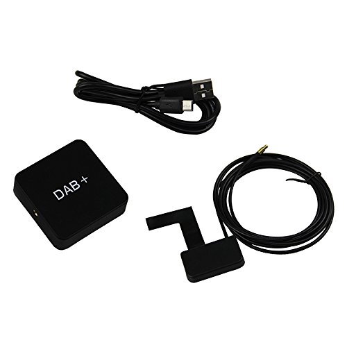 Docooler DAB Box Transmisor de antena de radio digital Transmisión de FM alimentado por USB para radio de auto Android 5.1 y superior (solo para países que tienen señal DAB)
