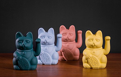 Donkey Products - Gato de la suerte verde | Gato decorativo japonés en elegante tono mate 15 cm de altura