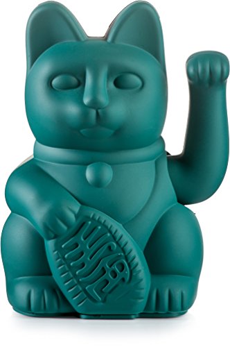 Donkey Products - Gato de la suerte verde | Gato decorativo japonés en elegante tono mate 15 cm de altura