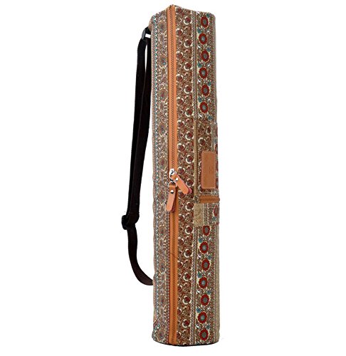#DoYourYoga Yogabag »Sunita« Yoga Mat Bag Made of High-Class Canvas, for yogamats up to 180 x 60 x 0,3 cm. Brown Pattern
