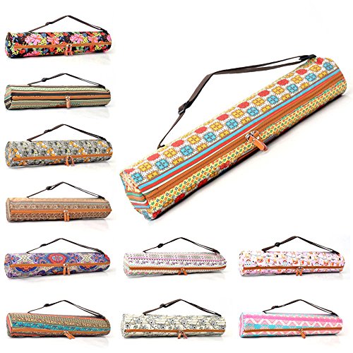 #DoYourYoga Yogabag »Sunita« Yoga Mat Bag Made of High-Class Canvas, for yogamats up to 180 x 60 x 0,3 cm. Pattern 1