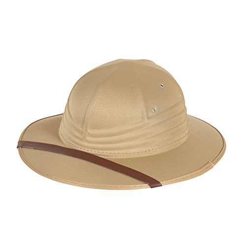 Dreamzfit - Sombrero de casco de Safari Pith para adultos, gafas de marco redondo y pipa de fumar falsa para hombres y mujeres Jungle Safari Adventurers Explorer Hunter Traveler Accesorio de disfraz