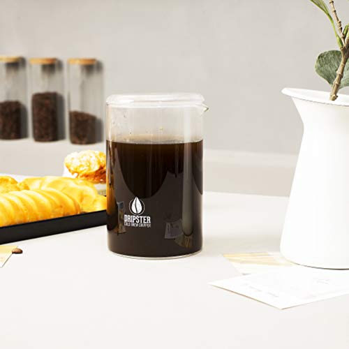 DRIPSTER 2 en 1 Cold Brew Dripper (4 tazas/600 ml), cafetera de émbolo para café y té preparados en frío, cafetera para extracción en frío