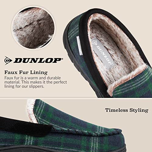 Dunlop Zapatillas Casa Hombre Mocasines Antideslizantes con Memory Foam (43 EU, Azul Marino/Verde, numeric_43)