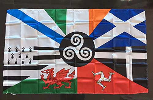 Durabol Bandera de Países Celtas - Naciones celtas - Celtas Europa150 x 90 cm Celtic Flag Europe Flag