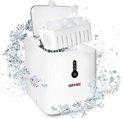 Duronic ICM120 Máquina para hacer hielos caseros – Hace 12Kg de hielo en 24h – Depósito de 1.5L y cubitera de 600g – 9 hielos en 7 minutos – Ideal para bebidas frescas