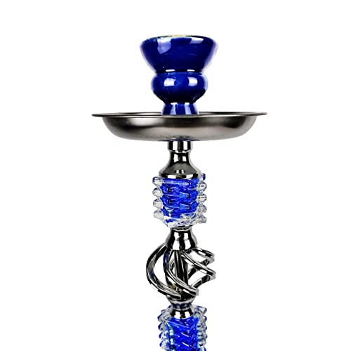 DXP Shisha Hookah 55cm 2 Manguera Cachimba Narguile agua tubo vidrio fumar Azul