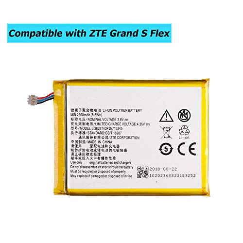 E-YIIVIIL Batería de repuesto Li3823T43P3h715345 compatible con ZTE Grand S Flex con kit de herramientas