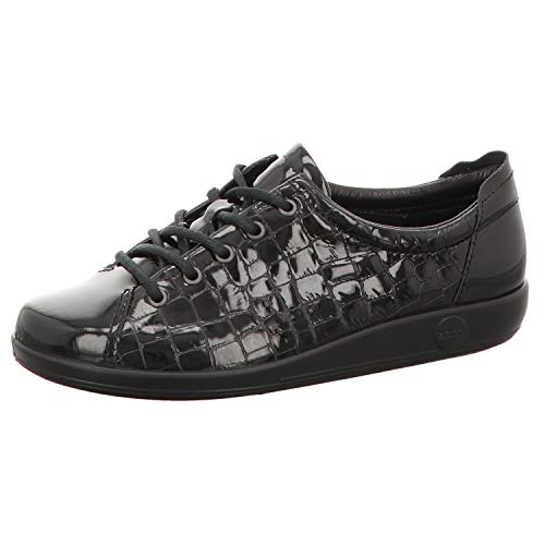 ECCO Soft 2.0, Zapatos de Cordones Derby Mujer, Negro (Black 51052), 41 EU
