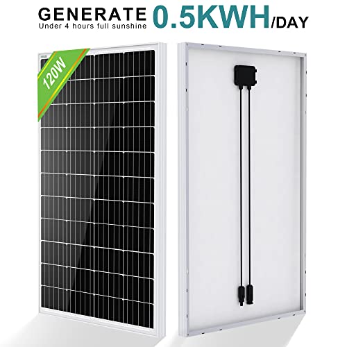 ECO-WORTHY Kit de Panel Solar de 120W + Controlador de Carga Solar de 30 A para Cargas del Sistema Sin Conexión a la Red, Batería de 12 V de Autocaravana / Barco