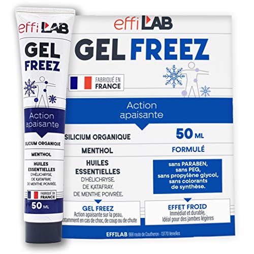 EffiLAB | Gel freez | 50 ML | Gel frio sport de silicio orgánico, mentol y aceites esenciales | Crema defatigante fría para golpes