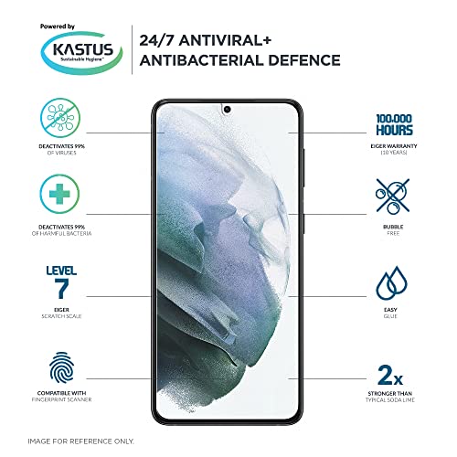 EIGER Cristal de montaña 2.5D para Samsung Galaxy S22 Plus Premium Protector de pantalla de vidrio templado transparente con kit de limpieza