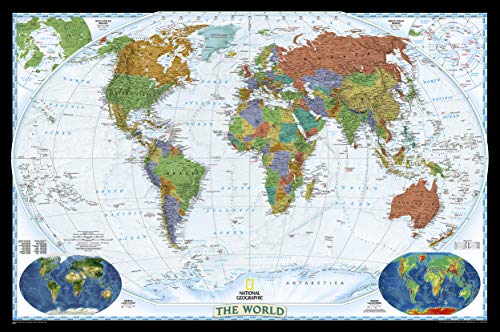 El Mundo Decorator (76x117) Pequeño Inglés: Wall Maps World (National Geographic Reference Map)
