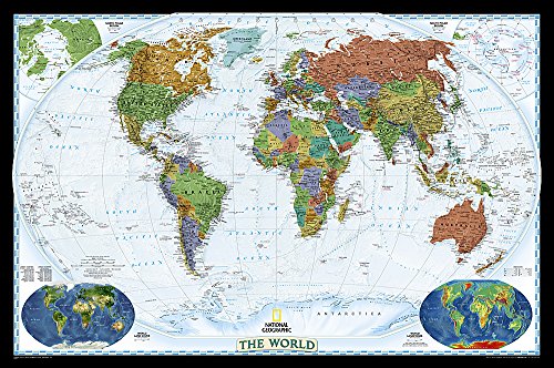 El Mundo Decorator (76x117) Pequeño Inglés: Wall Maps World (National Geographic Reference Map)