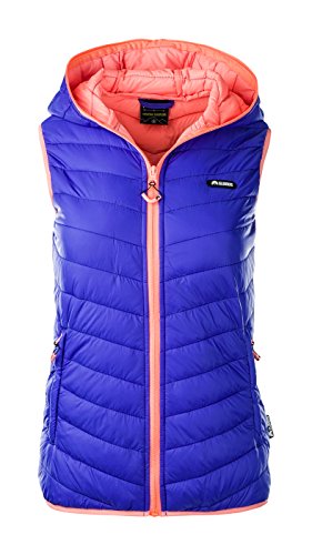 ELBRUS Mujer Adelia Donde 's Padded Vest, Mujer, Adelia WO'S, Dazzling Blue/Fluo Peach/Pool Blue, Small