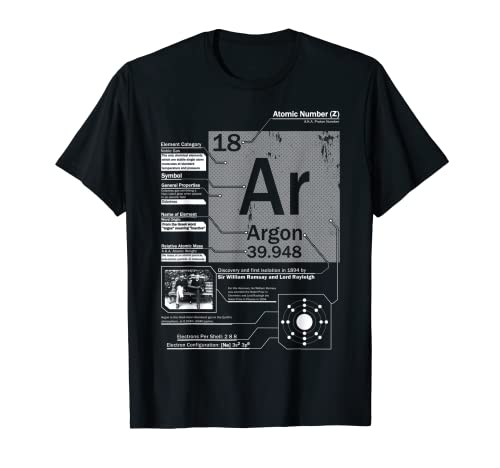 Elemento Argón (Ar) | Ciencia Atómica Número 18 Camiseta