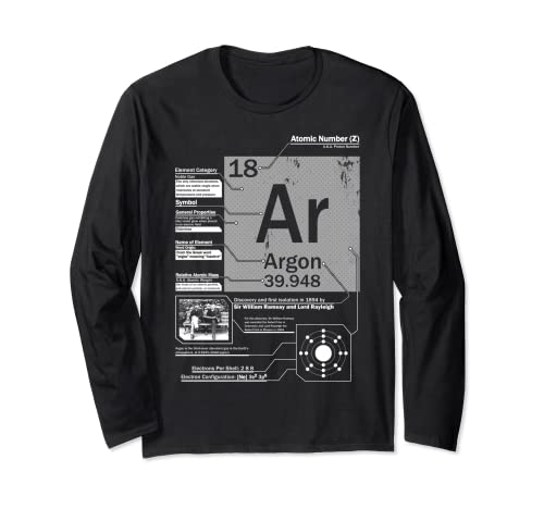 Elemento Argón (Ar) | Ciencia Atómica Número 18 Manga Larga