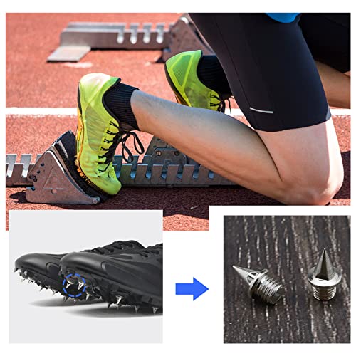 eMagTech 30 puntas de zapato de pista de 7 mm con llave de pico de acero de repuesto para zapatos deportivos de salto largo pista y campo Sprint plata