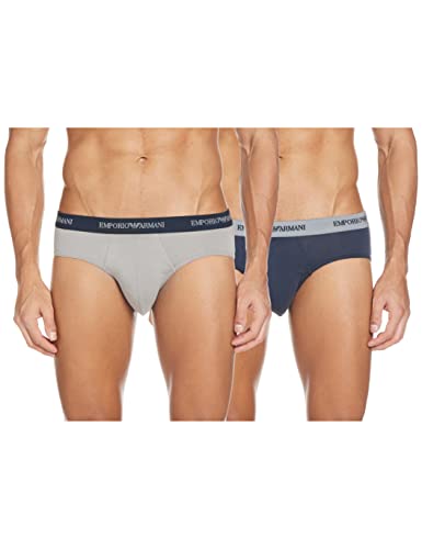 Emporio Armani Underwear CC717 Slip, Hombre, Azul Marino/Gris, M