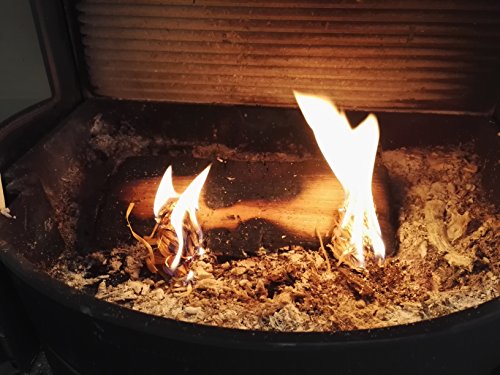 Encendedores de leña ecológicos naturales - 40 encendedores de fuego de llama de lana de madera para cocinar y calentar. Ideal para encender fuegos en estufas, barbacoas, hornos de pizza y fumadores