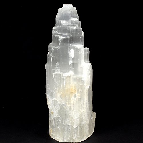 Enorme lámpara de selenita de raso de 3,6 kg, 29,2 cm, cristal natural, forma de montaña, piedra mineral con cordón y bombilla LED - Marruecos