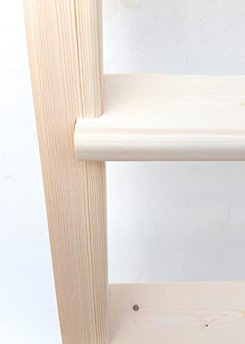 Escalera de madera con tacos, ancho variable de litera, color granero (longitud 170 – ancho 50 )
