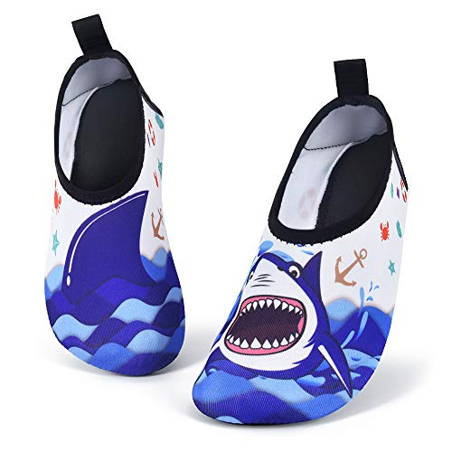 Escarpines Deportes acuáticos Niños，Tiburón Niño Zapatos de Agua Descalzo Barefoot Calcetines de Natación
