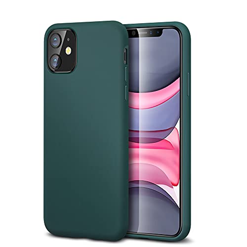 ESR Funda Silicona Líquida Compatible iPhone 11 (2019) 6,1", Sedoso-Tacto Suave, Forro de Microfibra, Protección para Pantalla y Cámara, Verde.