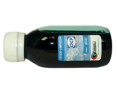 ESS Liquido Limpiador Rinse-Azul Marca OCP para Limpieza de Cabezales e inyectores en impresoras y Cartuchos Epson y Brother. ENVIAMOS URGENTE 24H