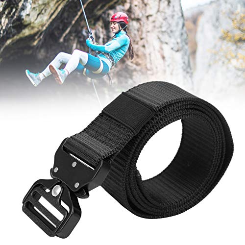 Estink Cinturón, Cinturón Grueso Resistente al Desgaste de 3.8 cm, Cinturón de Rescate Seguro, para Entrenamiento de montañismo, Uso de Rescate al Aire Libre(Black)